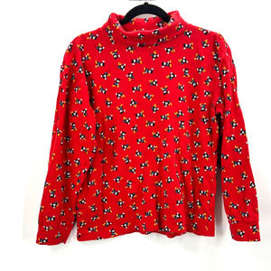 Disney Mickey Mouse Vintage Mickey Co Moc Turtle Neck Sweater Large 100% Cotton
